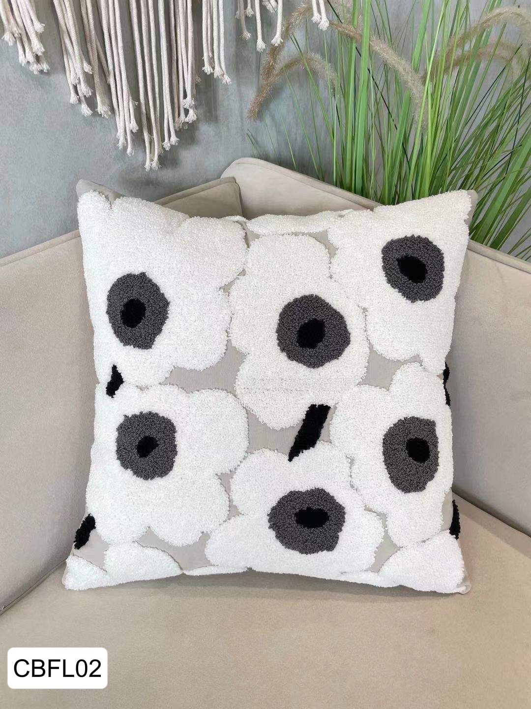 Fundas de cojines bordadas flores