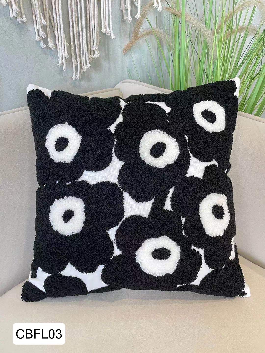 Fundas de cojines bordadas flores