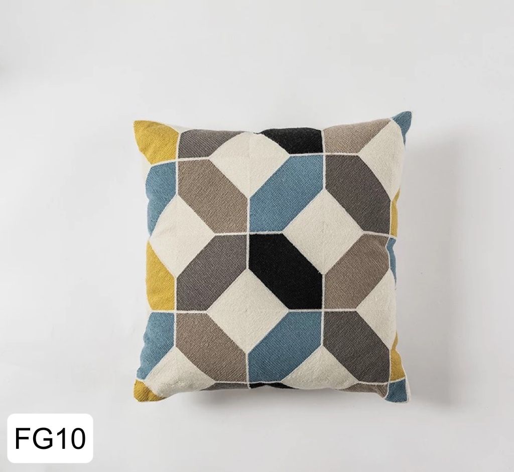 Fundas de cojines con diseños  geométricos