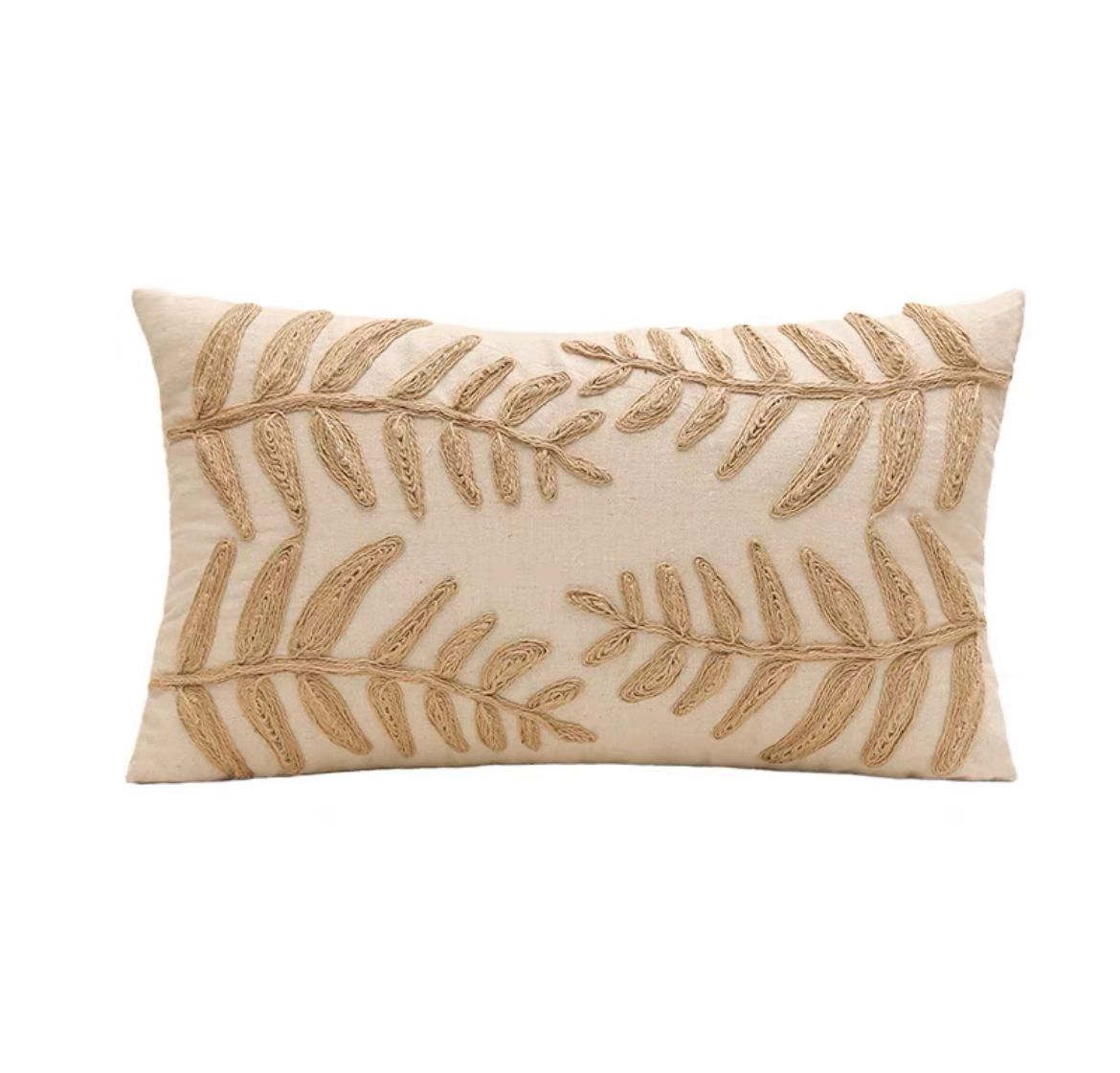 Fundas de cojines con detalles en yute, espiga