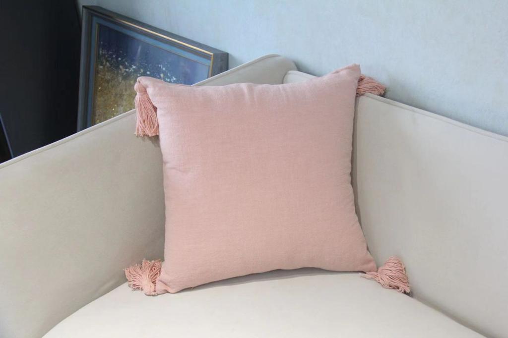 Fundas de cojines lino con flecos