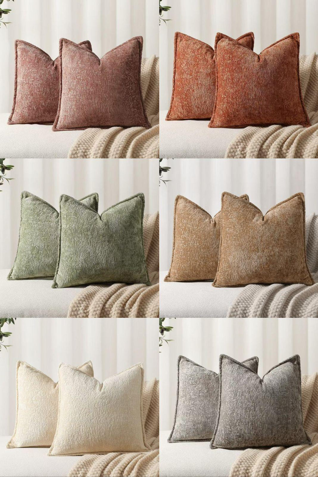 Fundas de cojines chenille lluvia