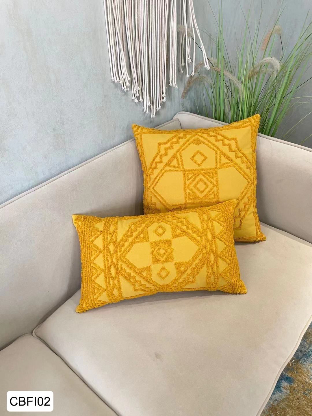 Fundas de cojines bordados rosa