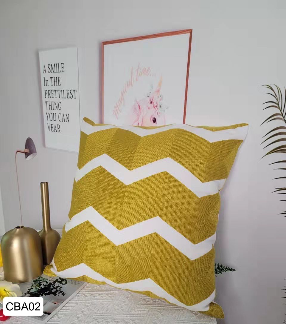 Fundas de cojines Bordados Mostaza, Amarillo