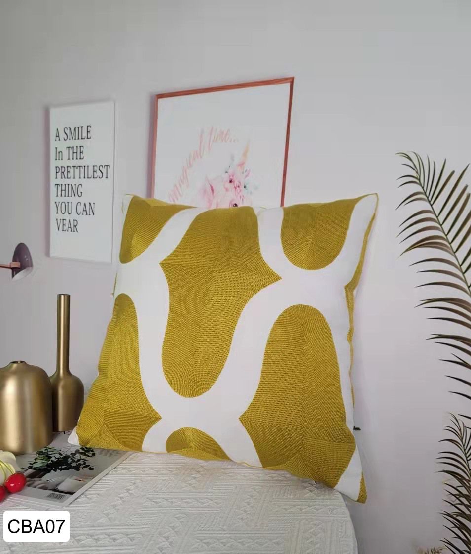 Fundas de cojines Bordados Mostaza, Amarillo