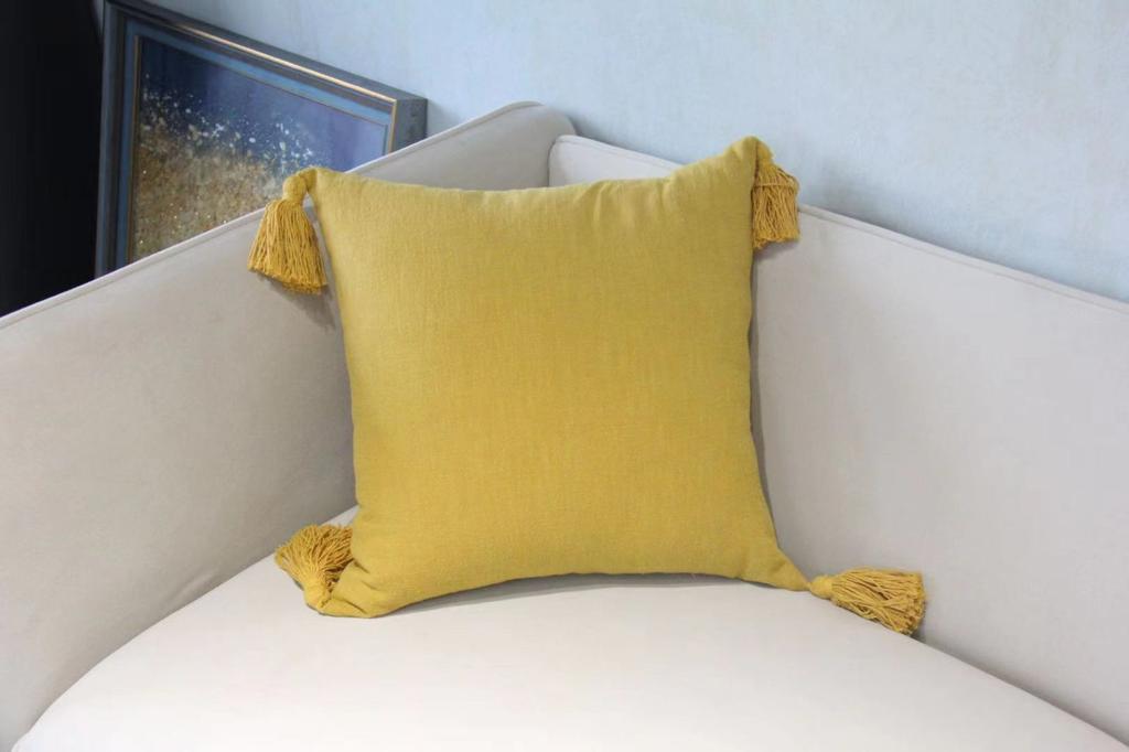 Fundas de cojines lino con flecos