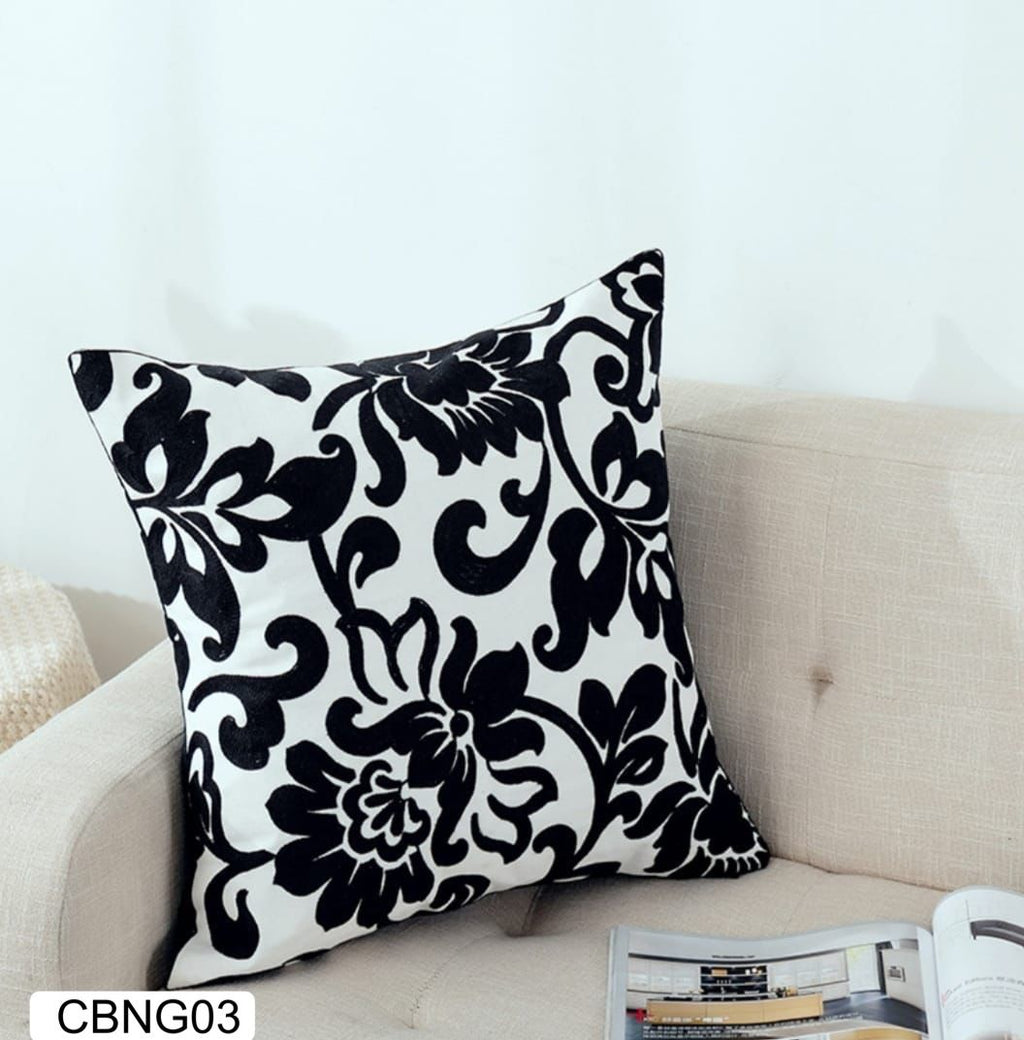 Fundas de cojines bordados negro