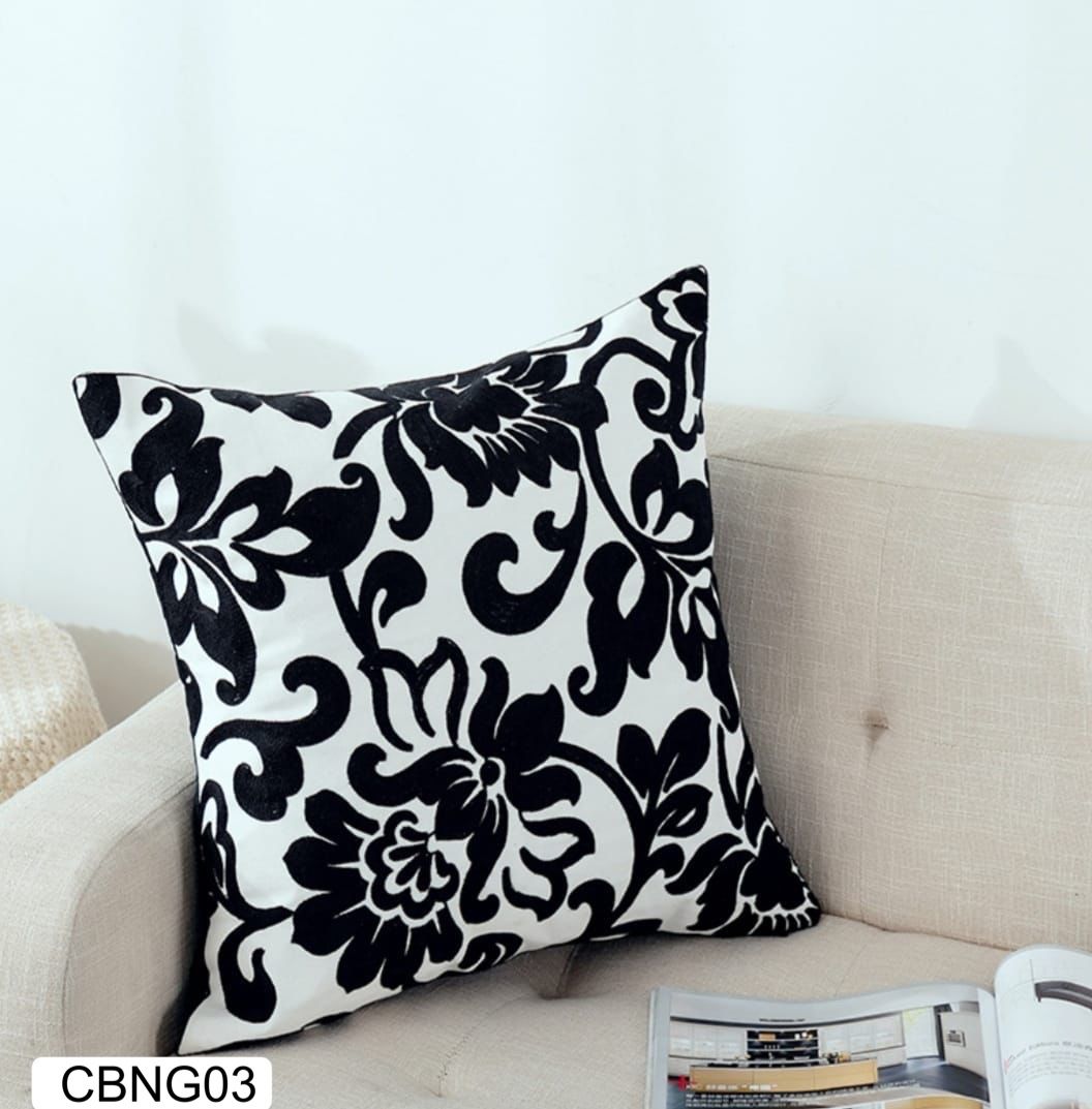 Fundas de cojines bordados negro