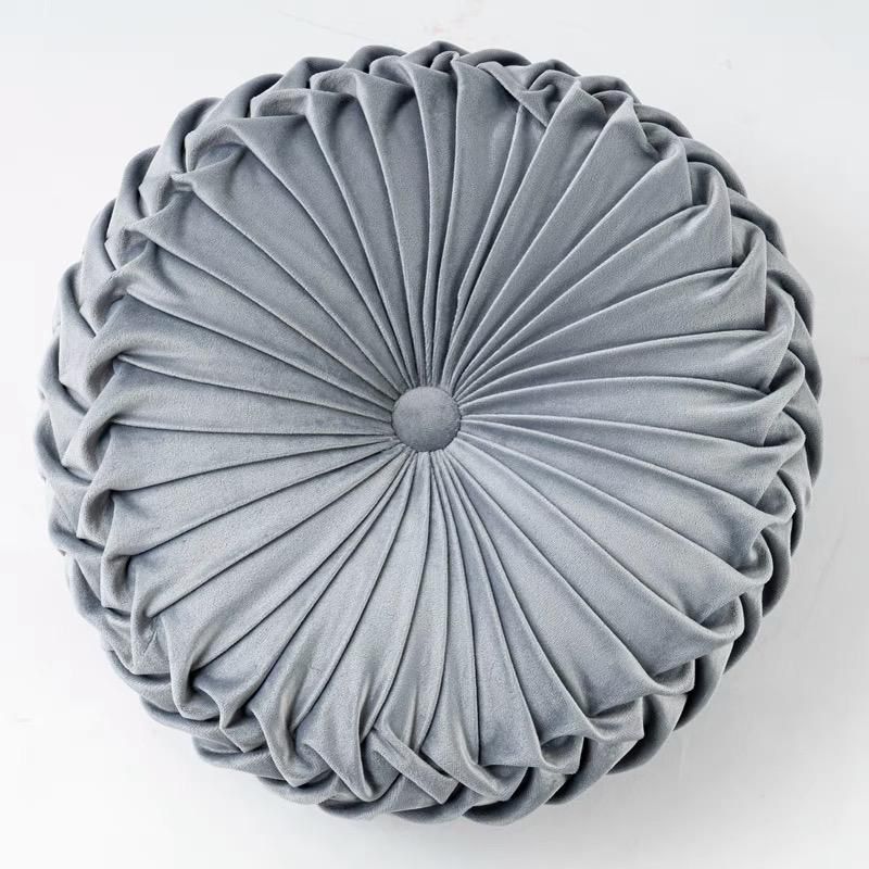 Cojines redondos velvet diseño plisado