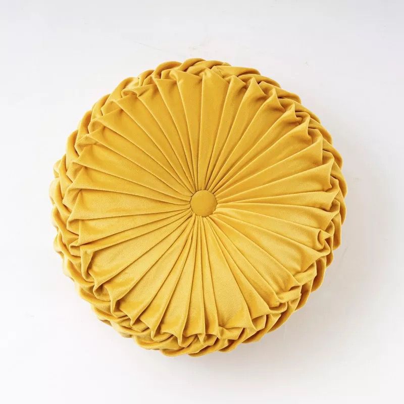 Cojines redondos velvet diseño plisado