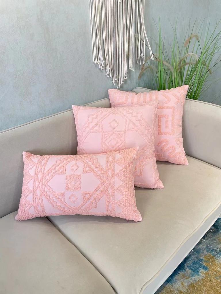 Fundas de cojines bordados rosa