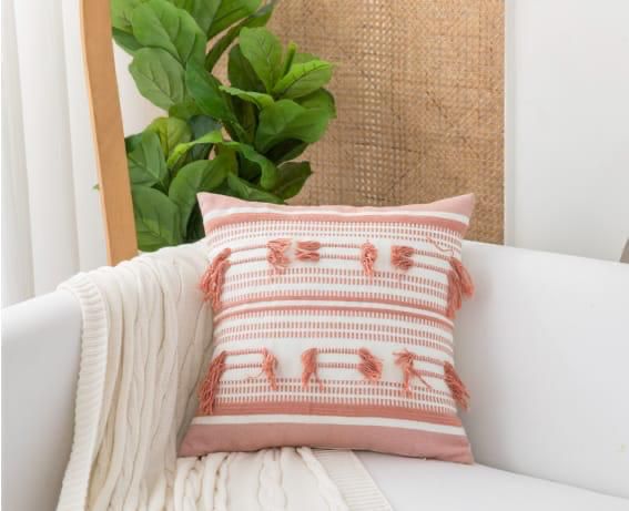 Fundas de cojines kilim con borlas