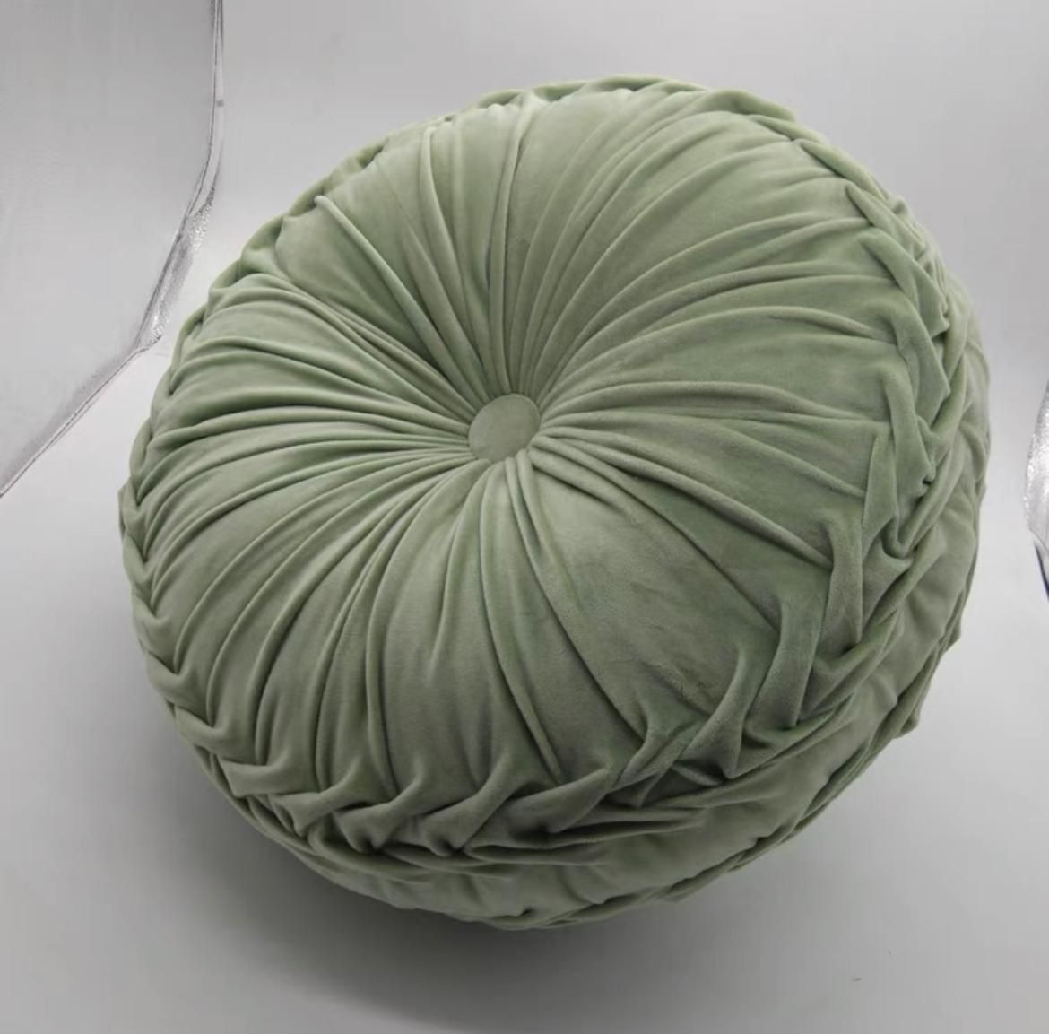 Cojines redondos velvet diseño plisado