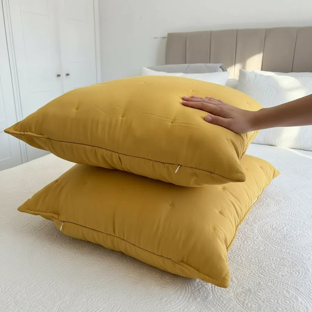 Cojin  Bordado 60×60 Cm · Algodón · Mostaza