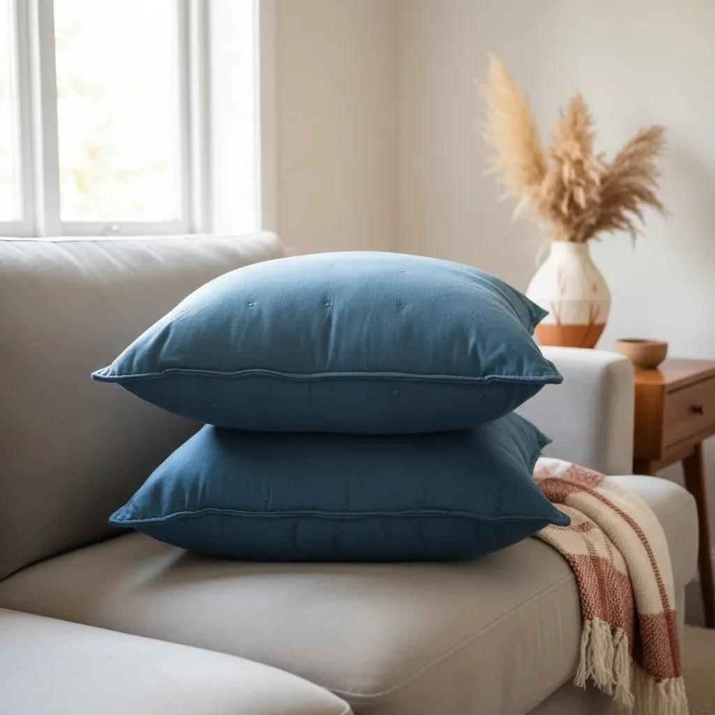 Cojin  Bordado 60×60 Cm · Algodón · Azul profundo