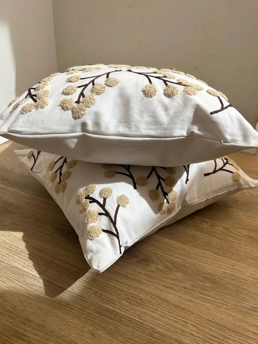 Fundas de cojines bordadas  “Rama Natural”