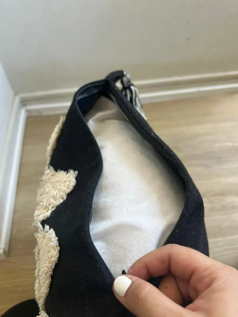Fundas de cojines boho,  Diseño  Étnico Blanco & Negro