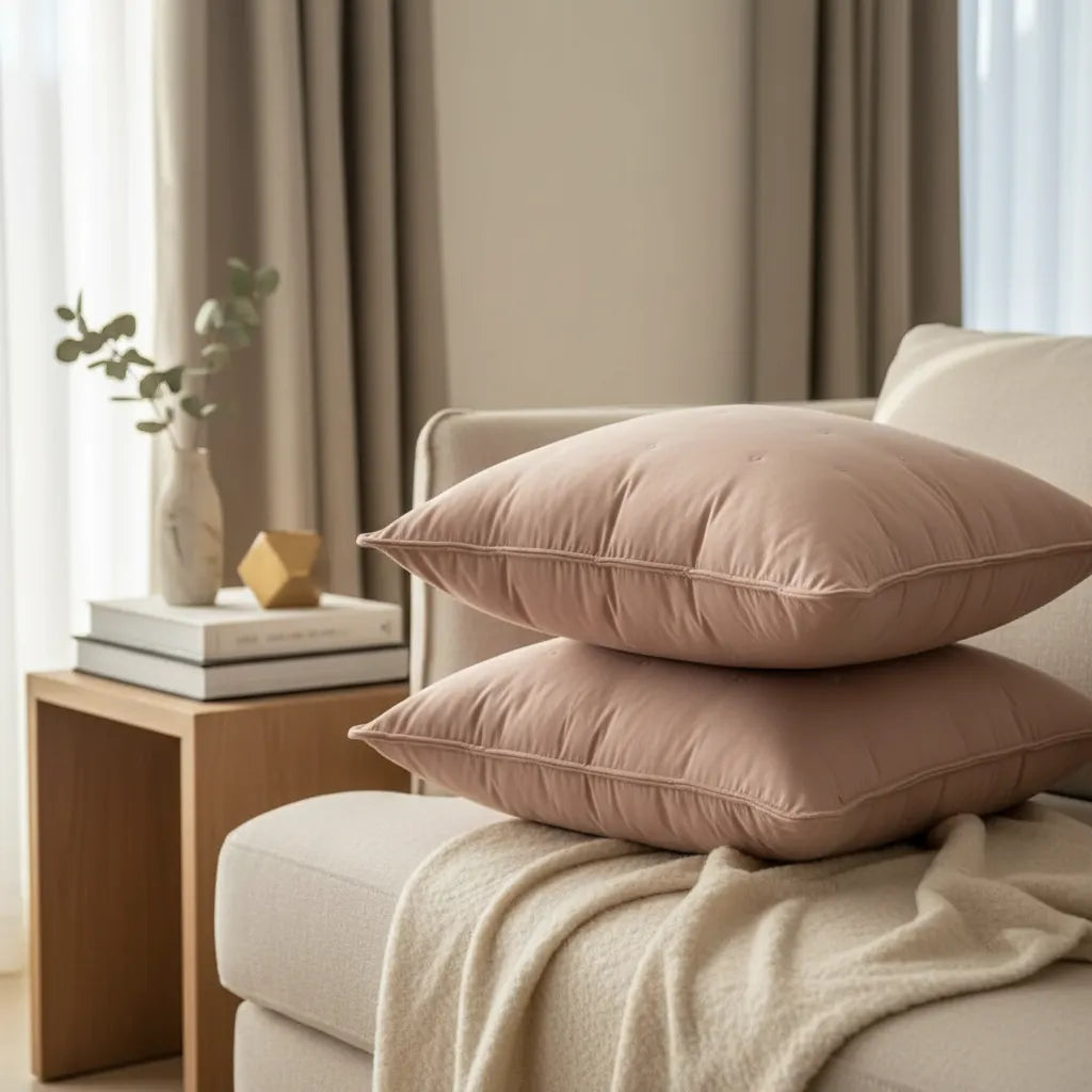 Cojin  Bordado 60×60 Cm · Algodón · Rosa Empolvado