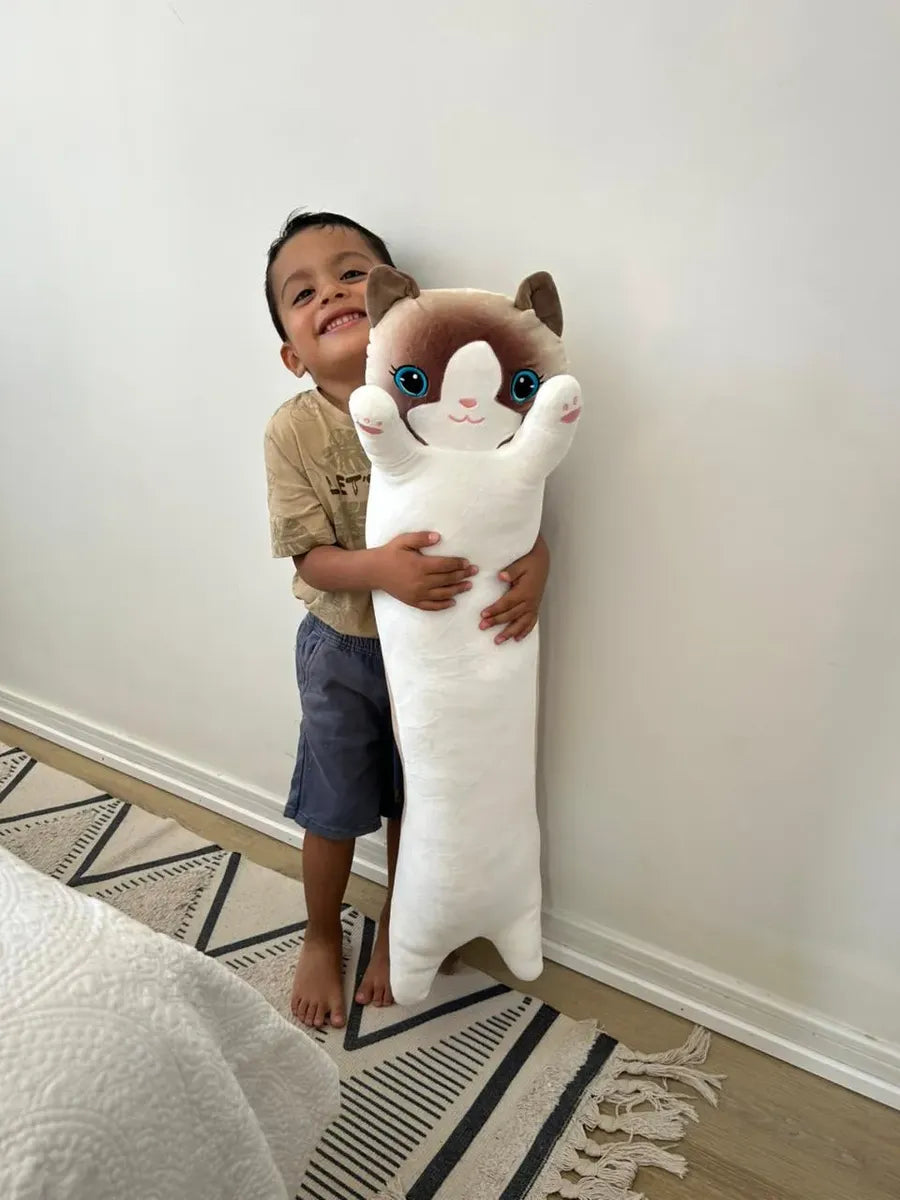 Peluche Gato Largo  · Afelpado Extra Suave Blanco