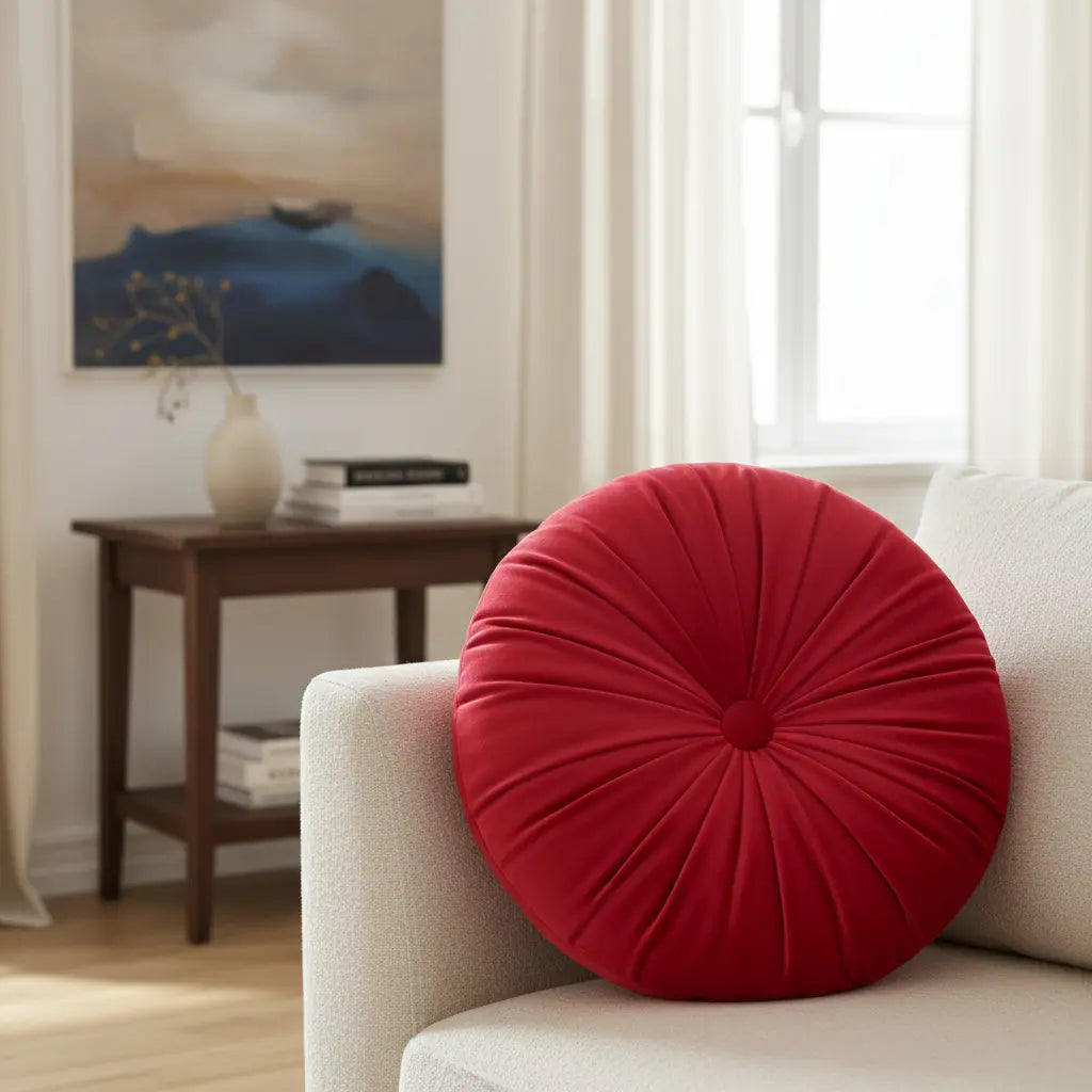 Cojin Redondo Velvet 44cm | rojo