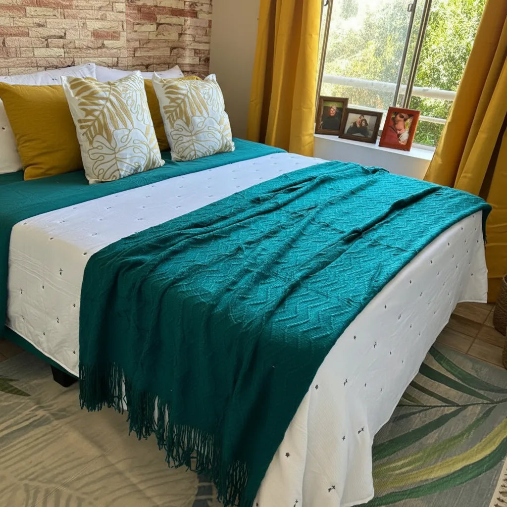 Set Renovación Dormitorio 2 Plazas Mostaza | 10 Piezas · Proyecto Real