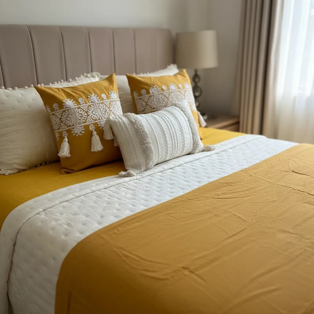 Set Mostaza Natural  Boho - 6 Piezas