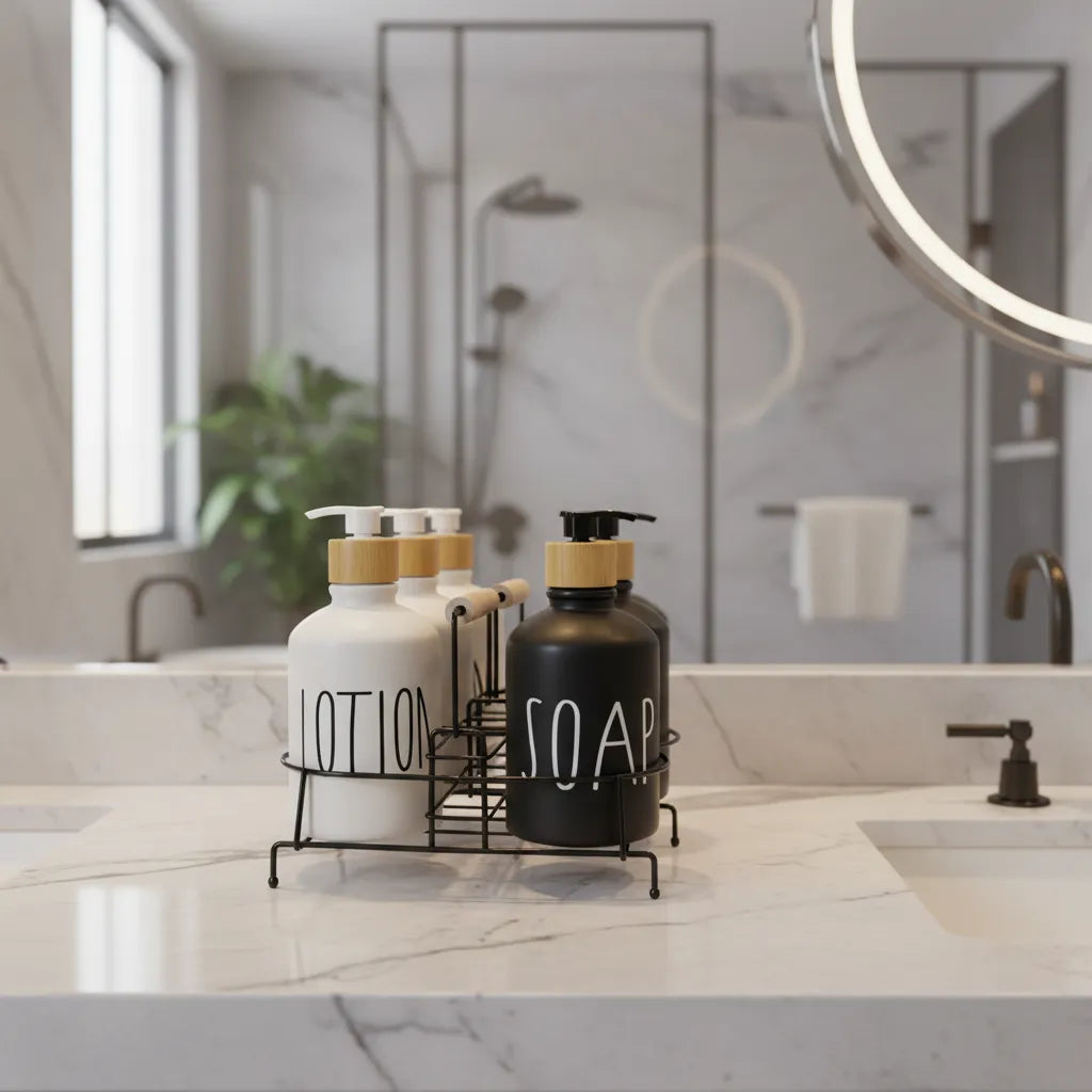 Set Dispensadores Con Soporte Metálico | Combinado