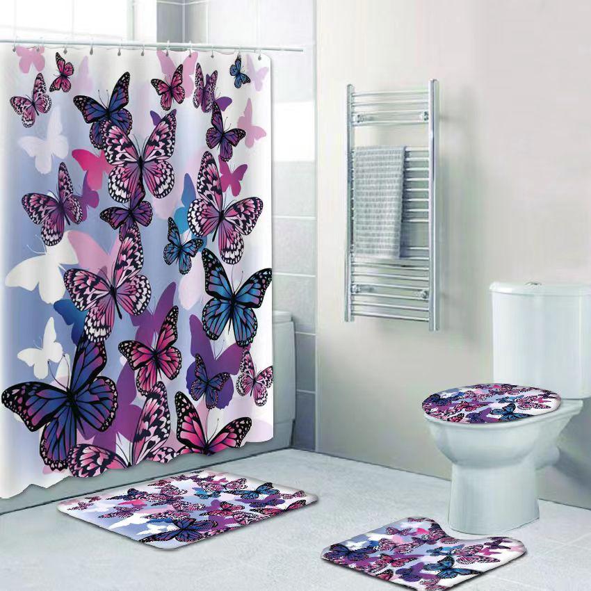 Cortinas de Baño, mariposa morada