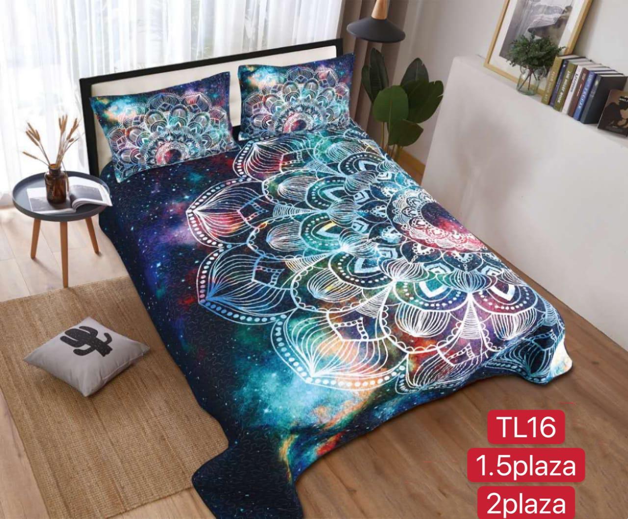 Cubrecamas 2 plazas  con diseño