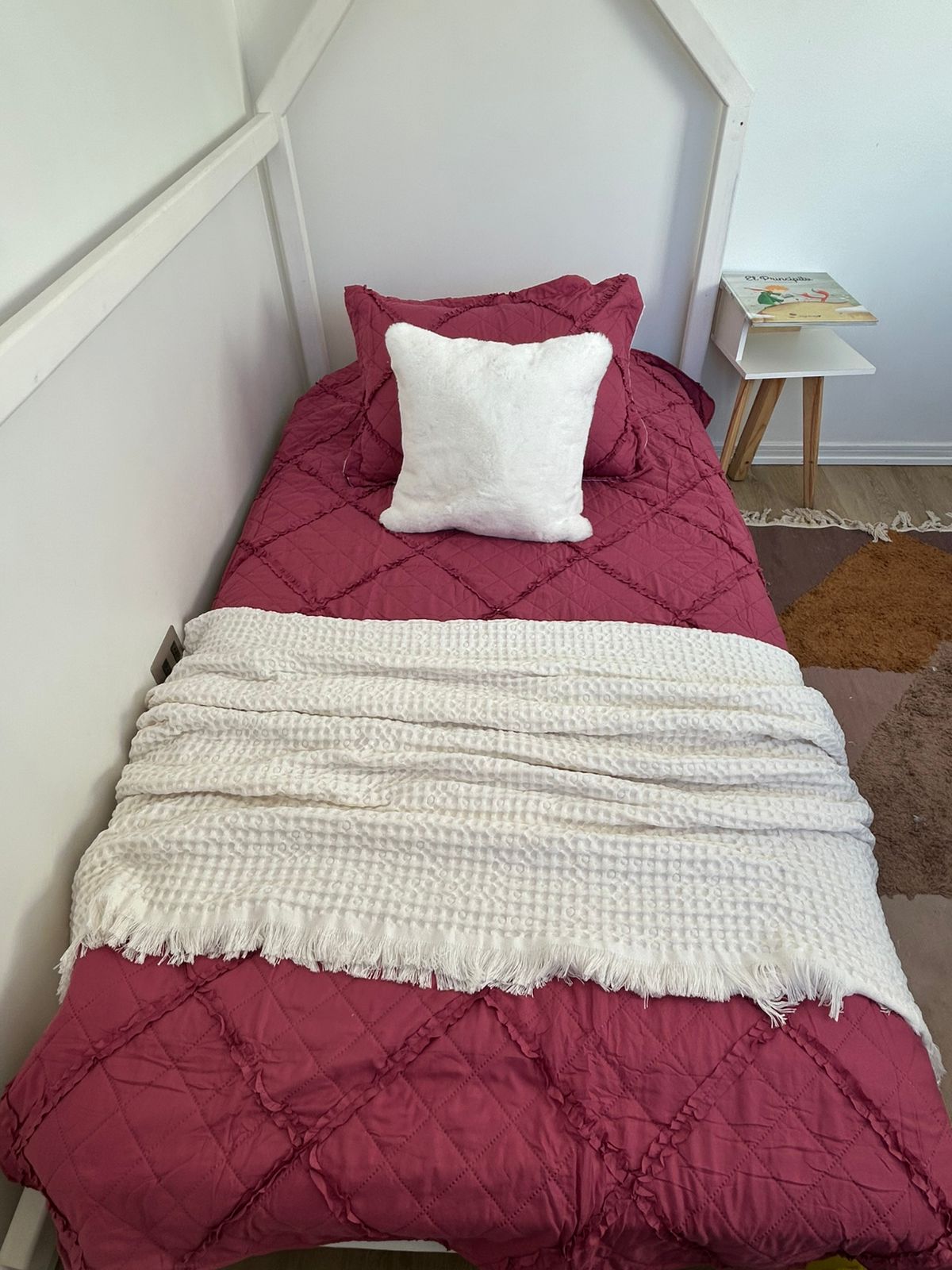 Cubrecama microfibra 1 plaza fucsia