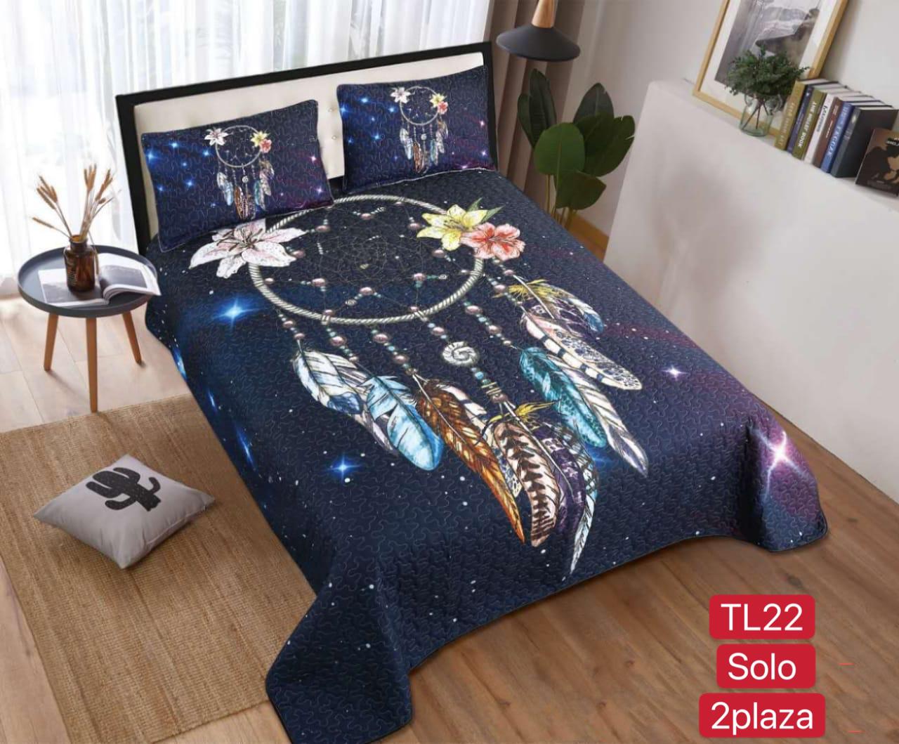 Cubrecamas 2 plazas  con diseño