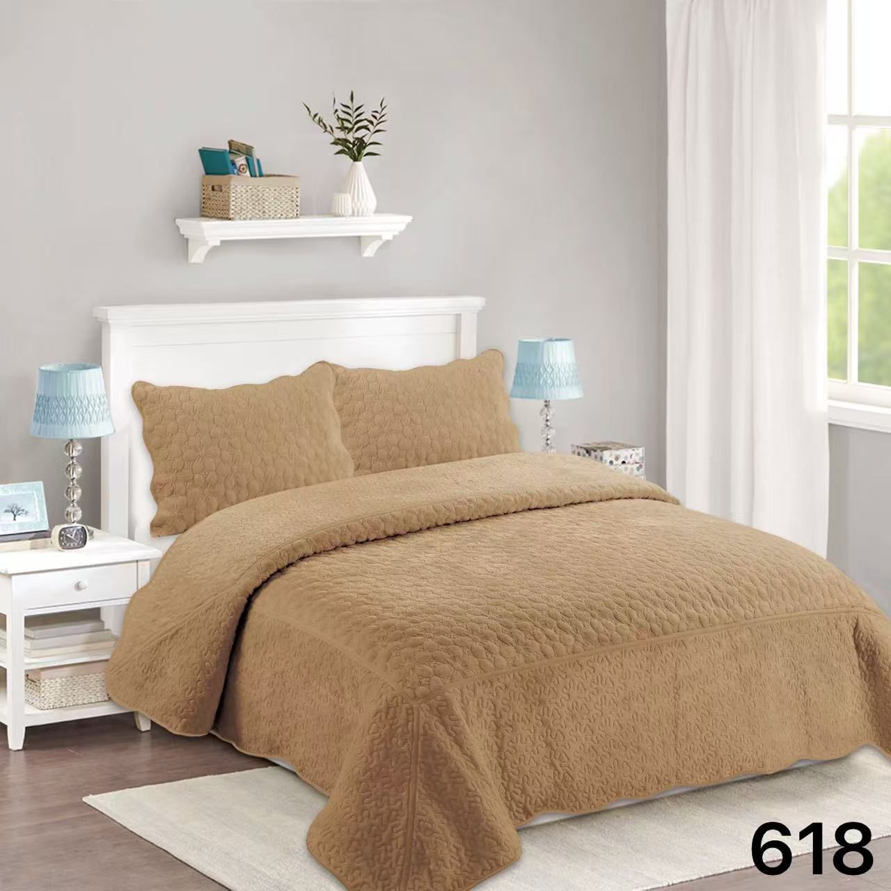 Cubrecamas  terciopelado 2 plazas