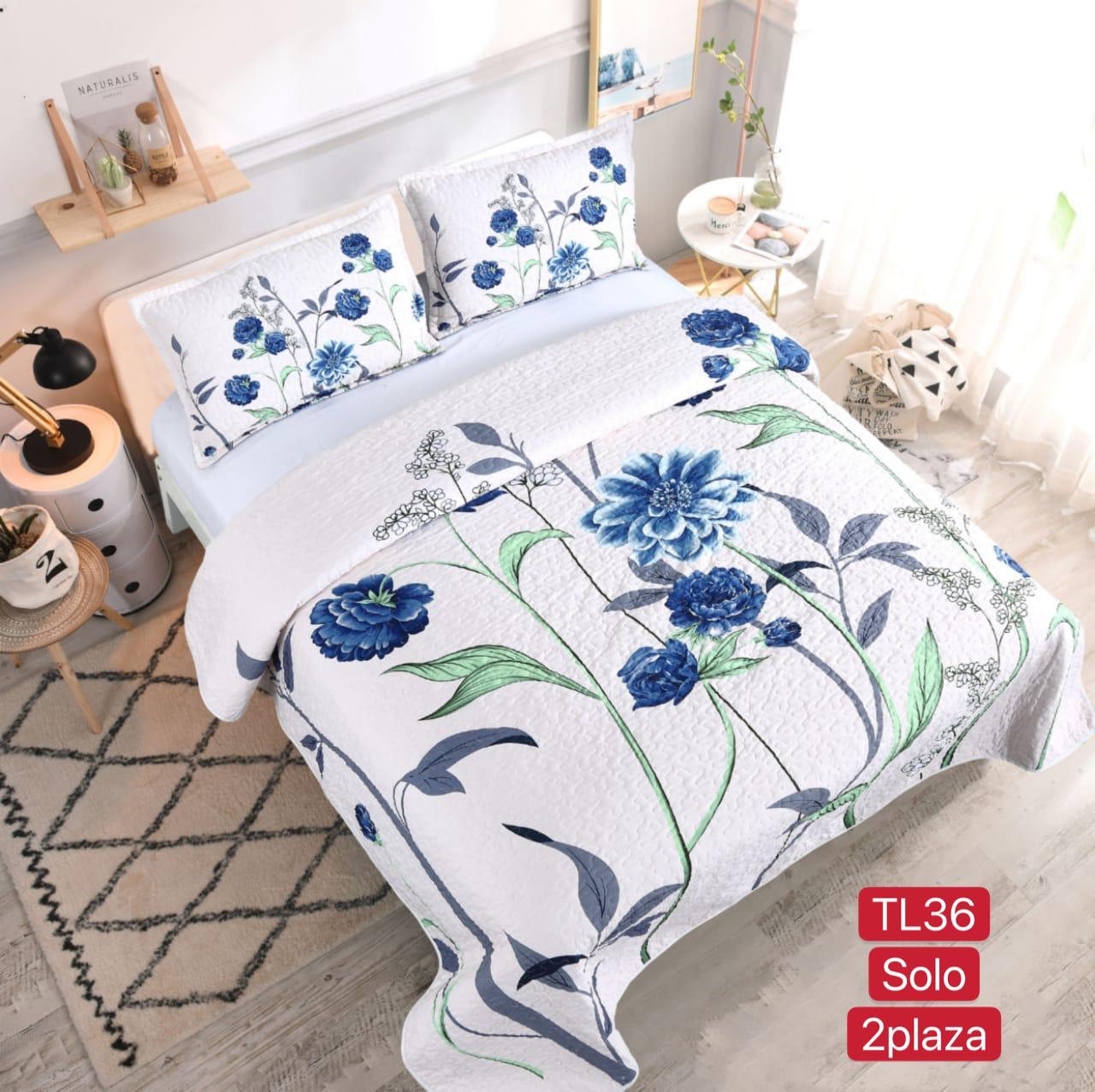 Cubrecamas 2 plazas  con diseño