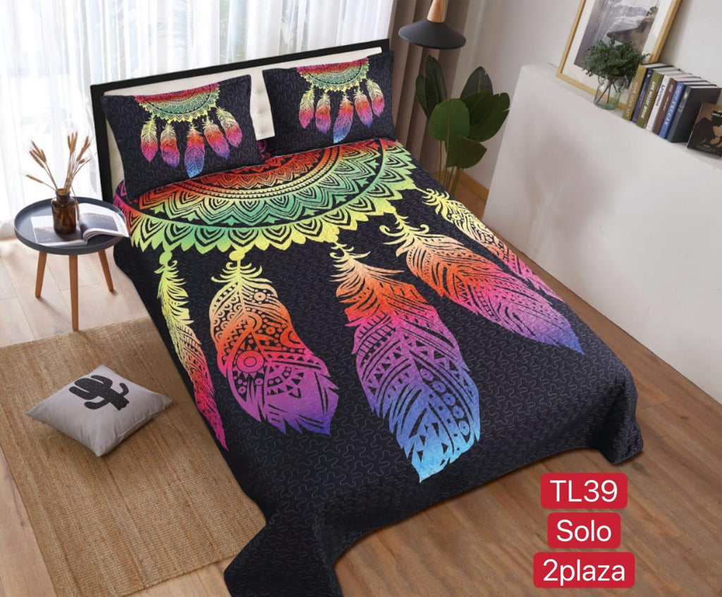 Cubrecamas 2 plazas  con diseño