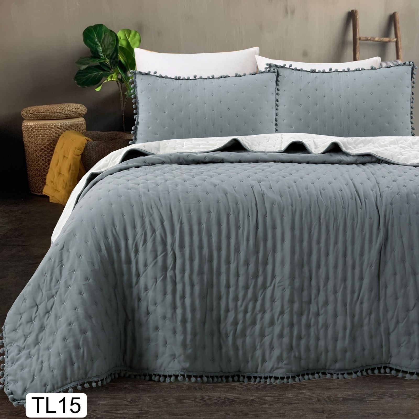 Cubrecamas Algodón con pom poms