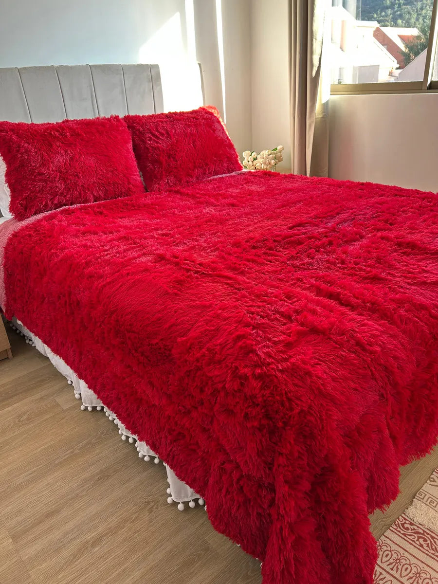 Cubrecama Sherpa 2 Plazas Rojo | Extra Suave