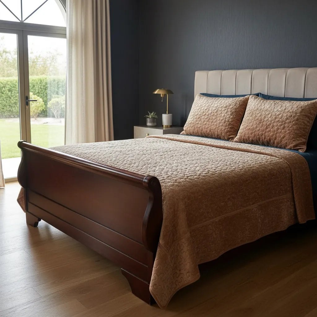 Cubrecama Terciopelo  Camel | Suave, Elegante y Abrigador