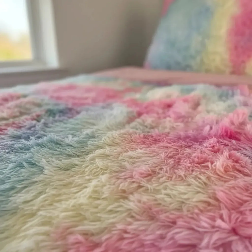 Cubrecama Peludo 1.5 Plazas con Chiporro | Multicolor