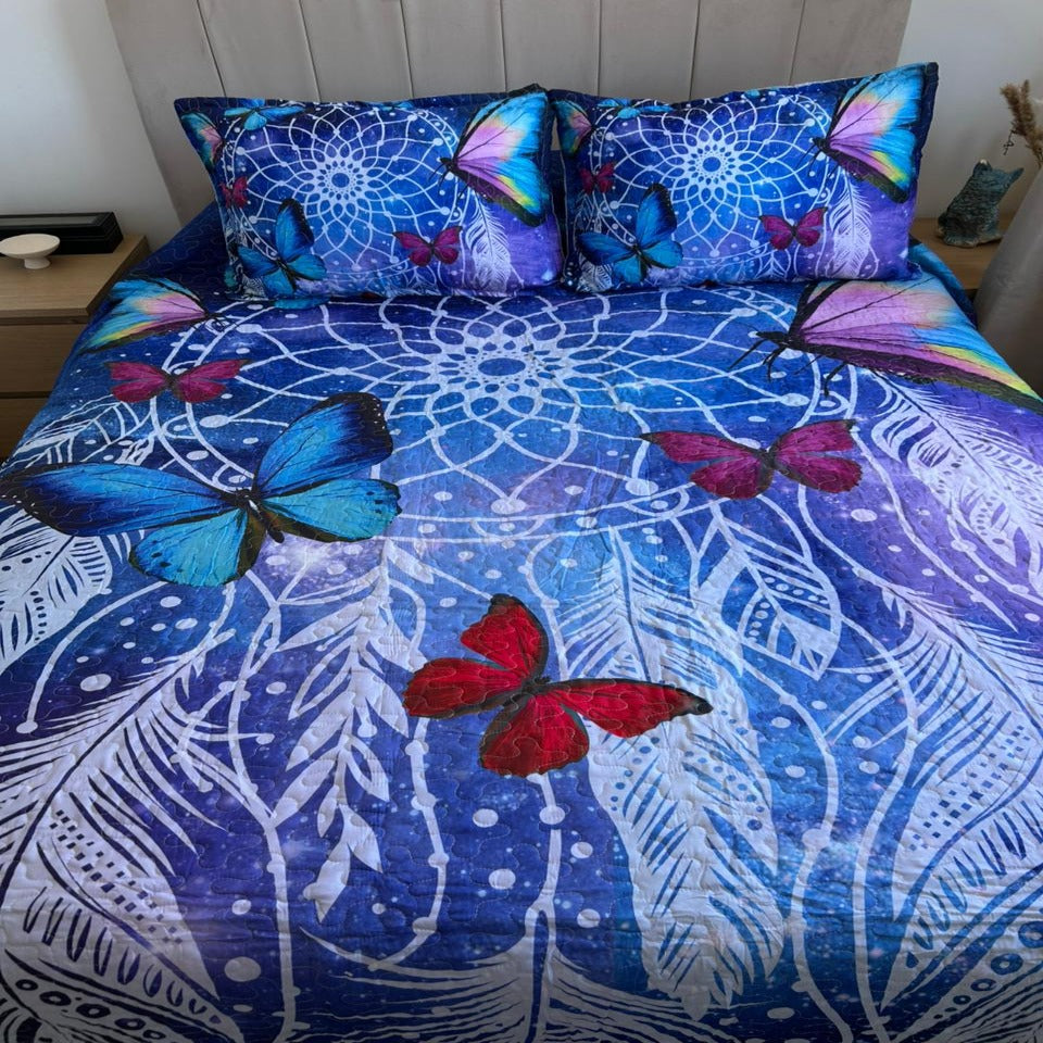 Cubrecama De Verano 2 Plazas Diseño Atrapasueños mariposa
