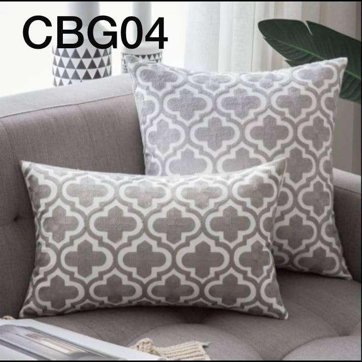 Fundas bordadas de cojines en gris