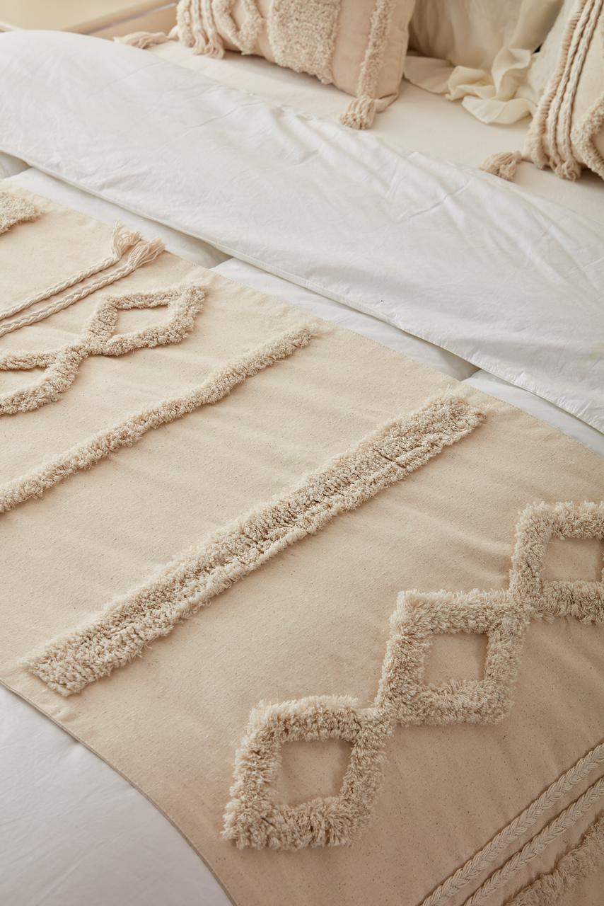 Set de piecera algodon, diseño trenzas + 2 fundas