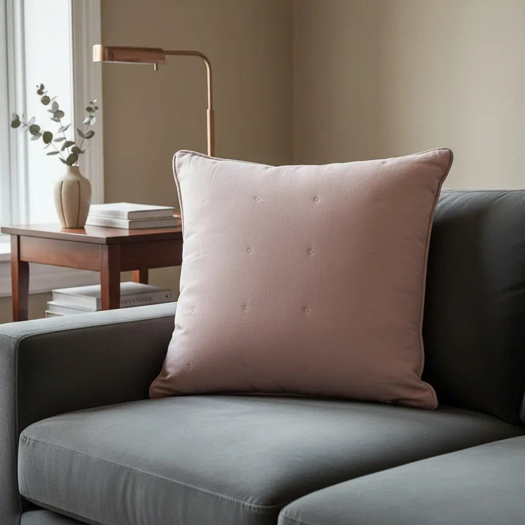 Cojin  Bordado 60×60 Cm · Algodón · Rosa Empolvado