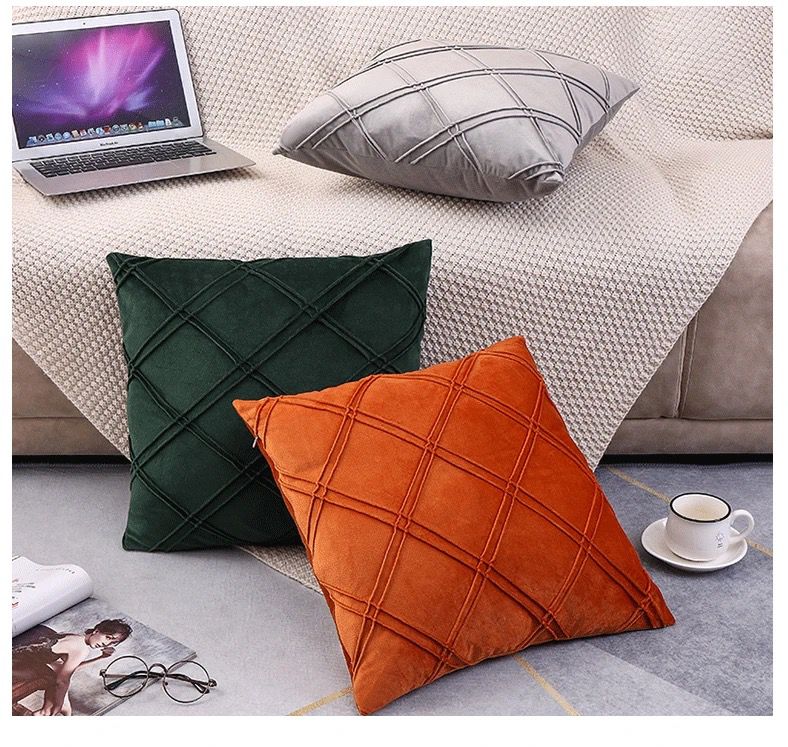 Fundas de cojines de terciopelo, doble pliegue