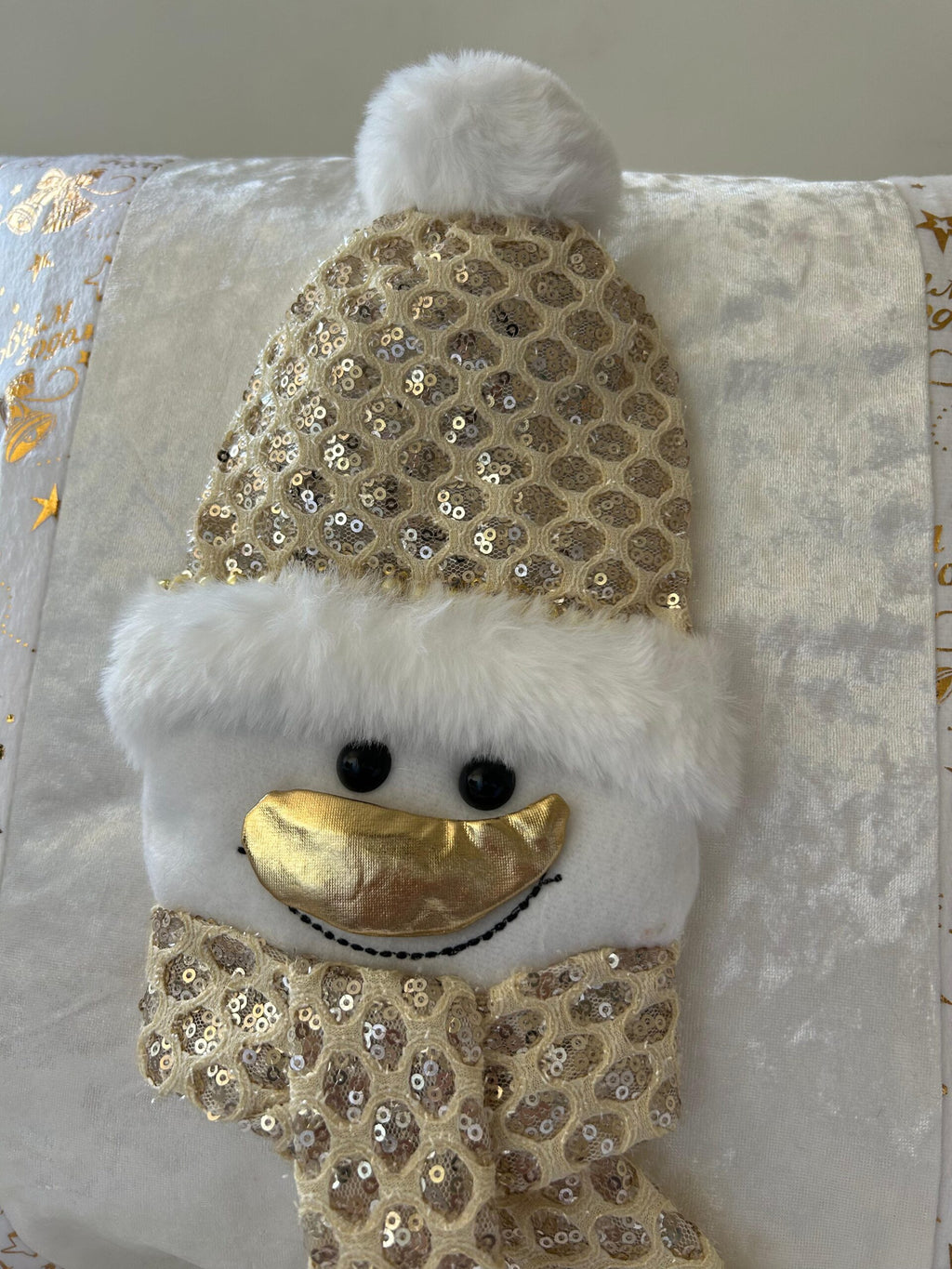 Fundas de cojines navideñas con diseño 3D con detalles dorados