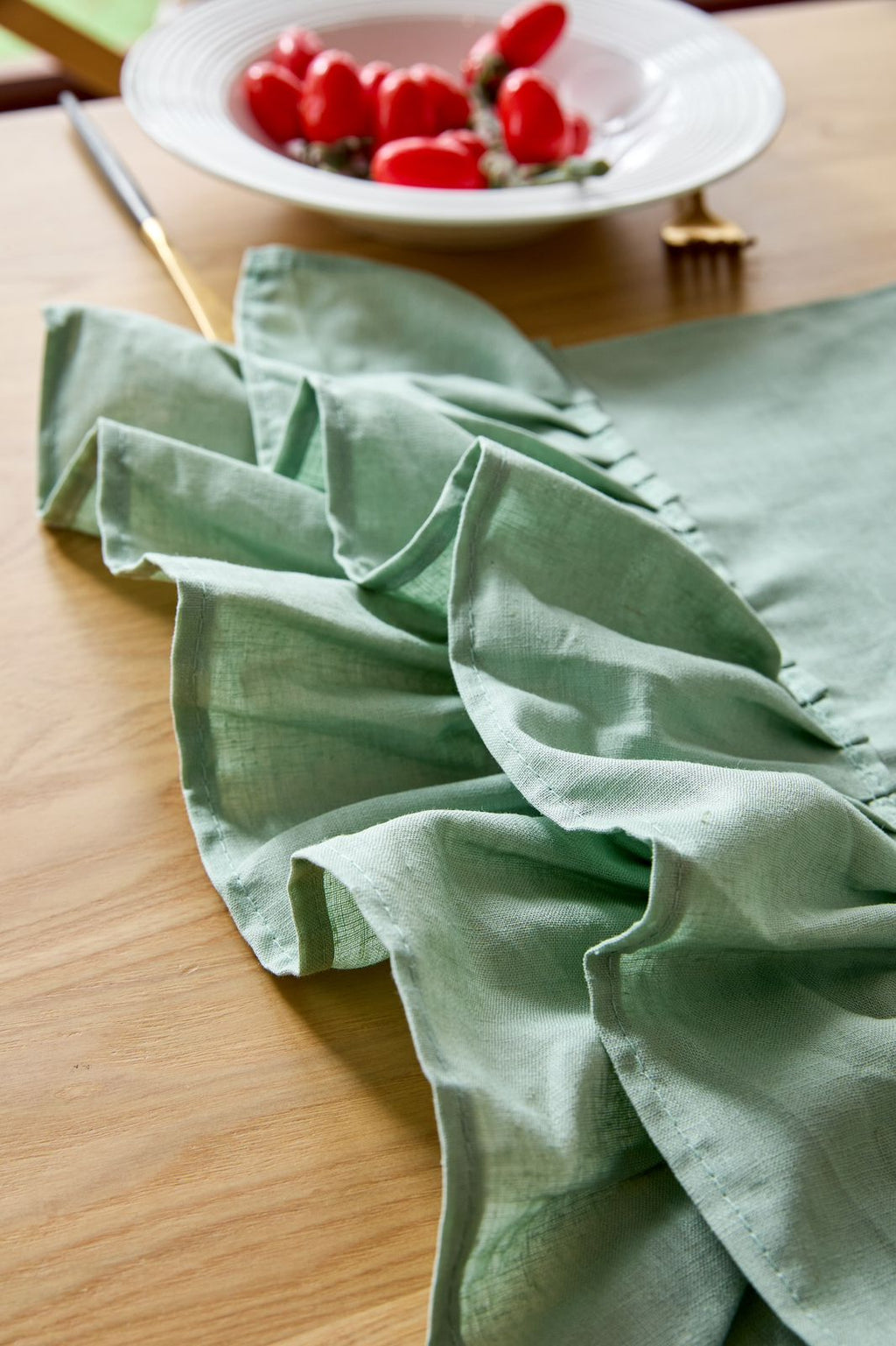 Camino de mesa lino color menta