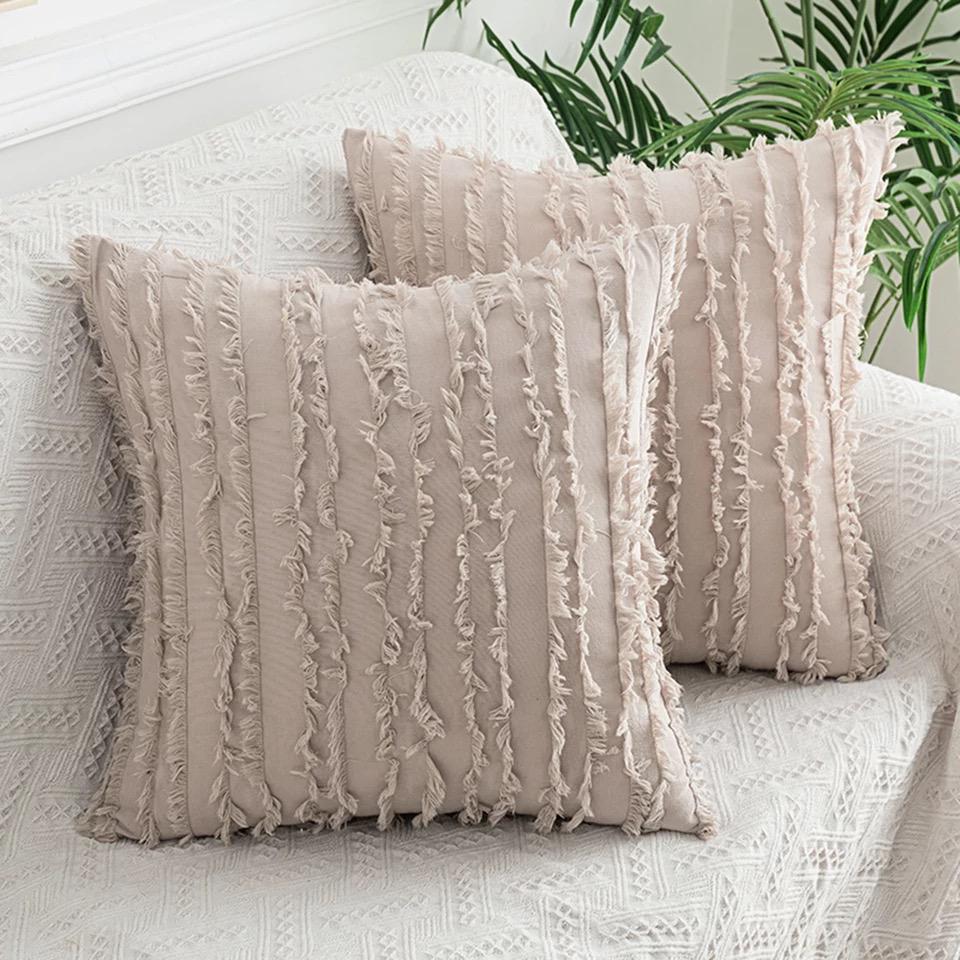 Fundas de cojines, con flequillos