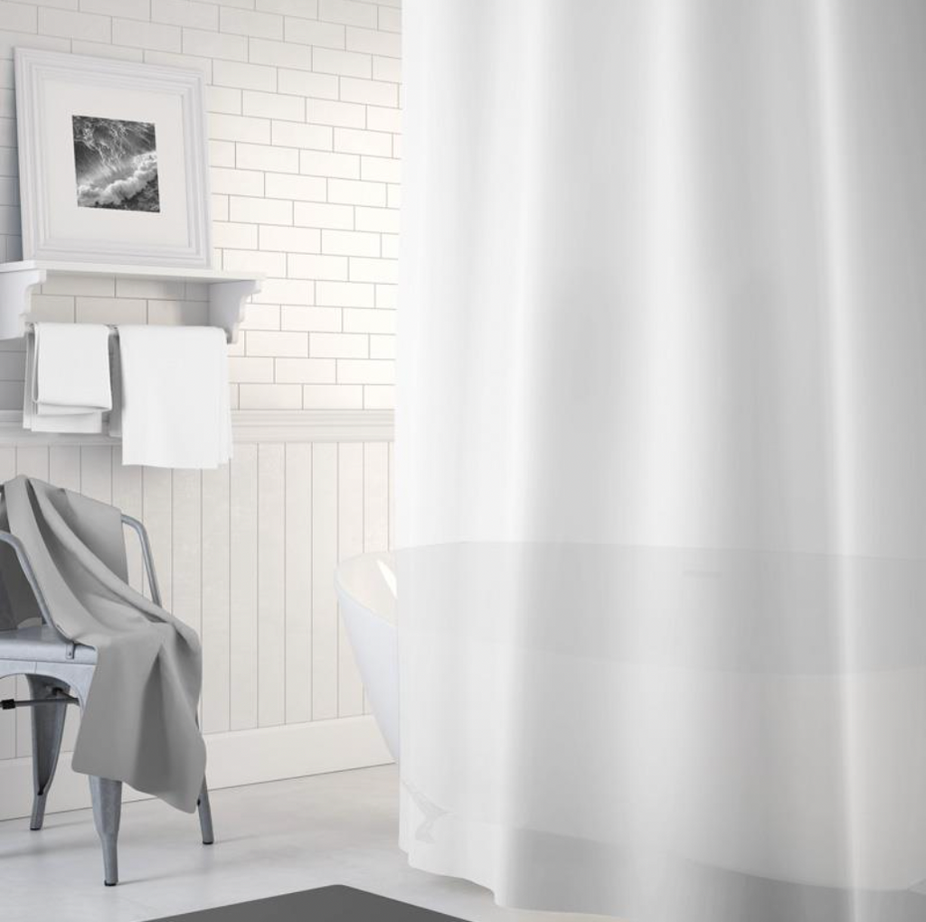 Forro Para Cortina De Baño Traslucido, 3 Magnetos 180 × 180 Cm