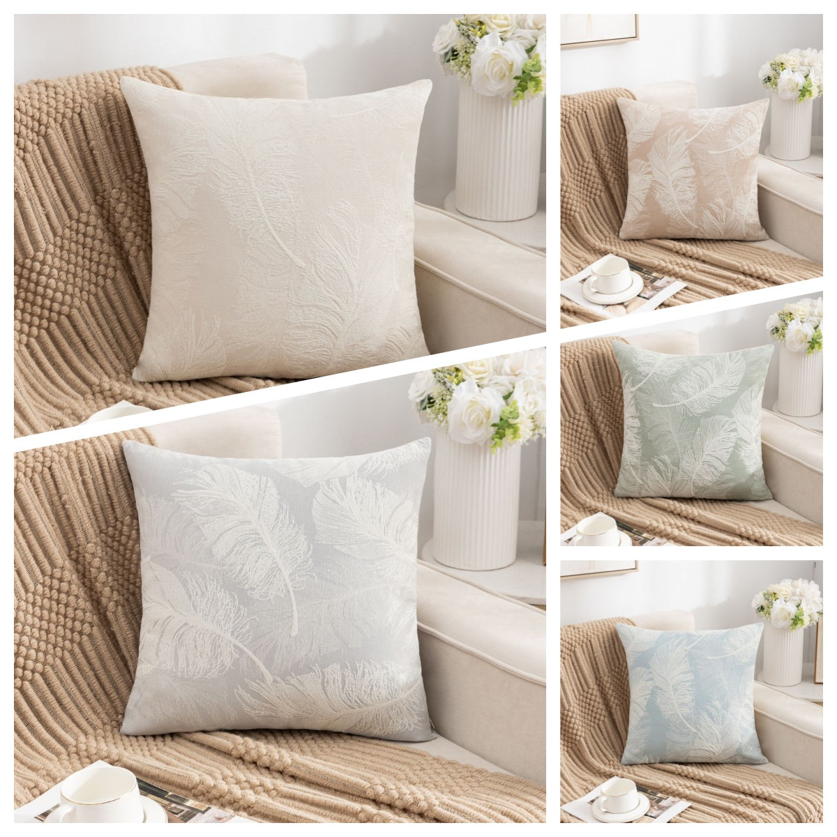 Fundas de cojines chenille pluma