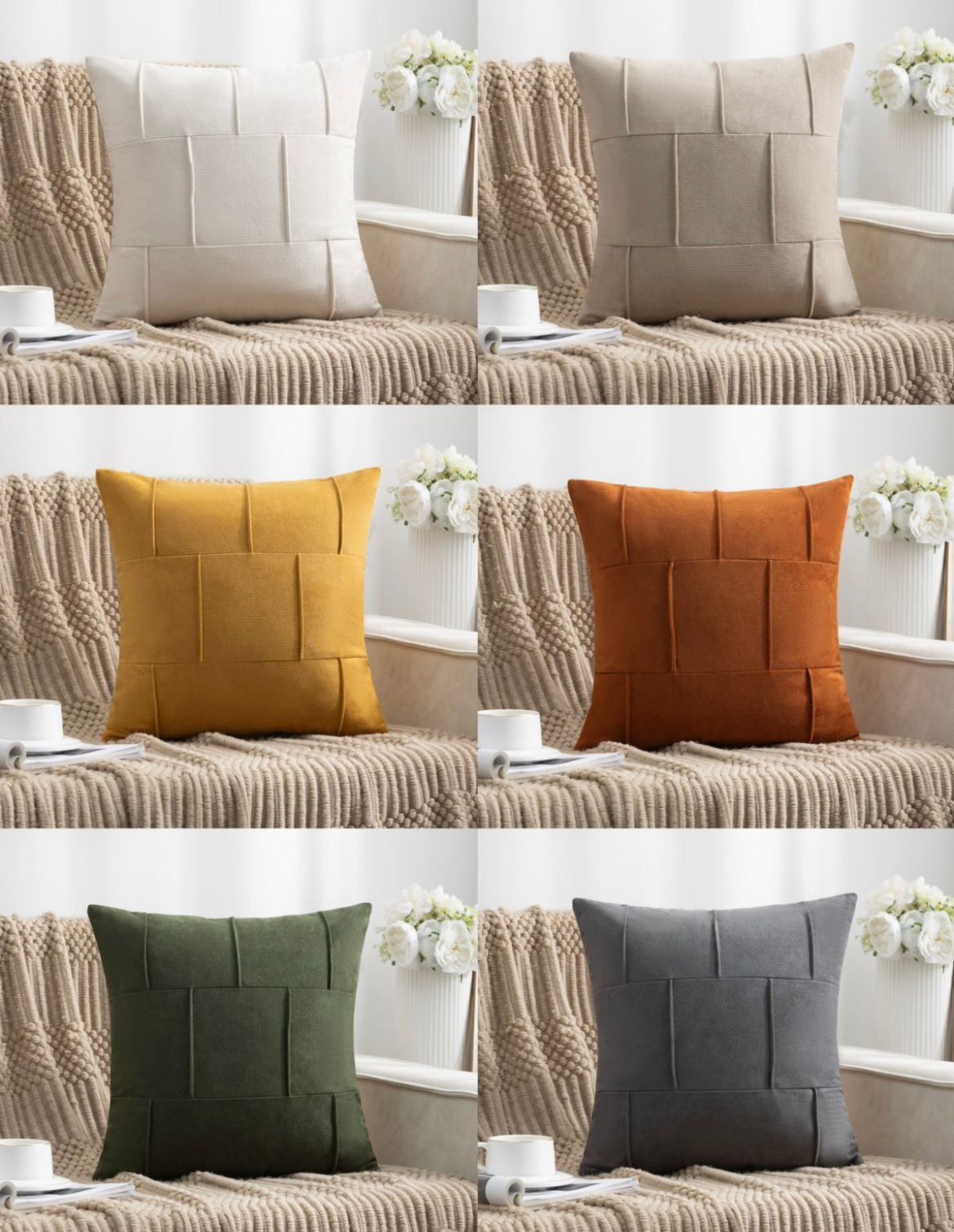 Funda de cojin plisado