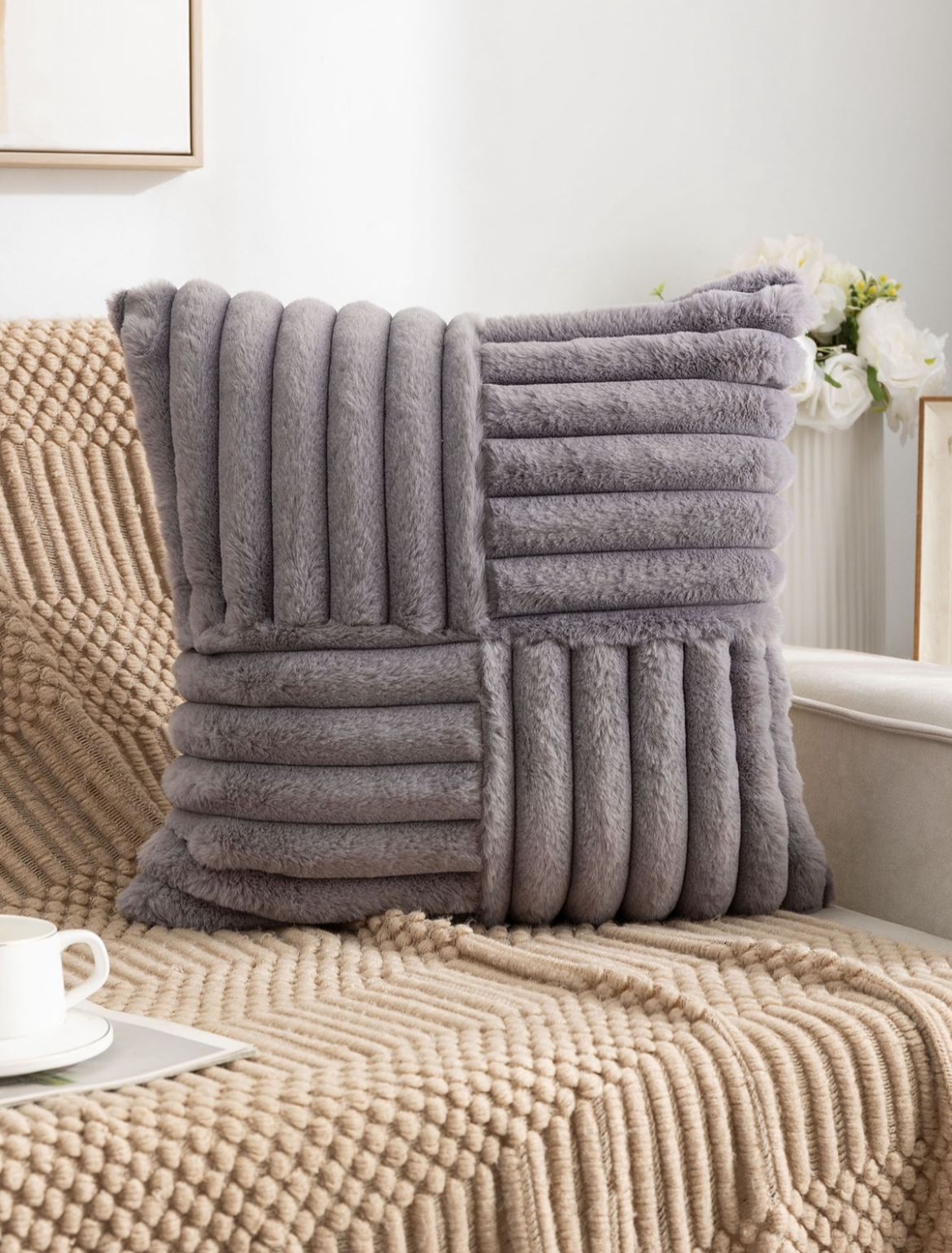 Funda de cojín extra suave rayas